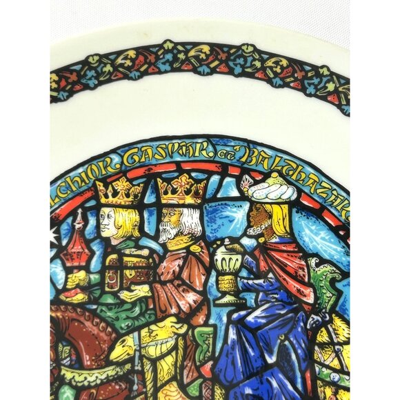 D’Arceau Limoges Christmas Plate Three Kings Stained Glass 8.5” 1981 Porcelain - Picture 10 of 14